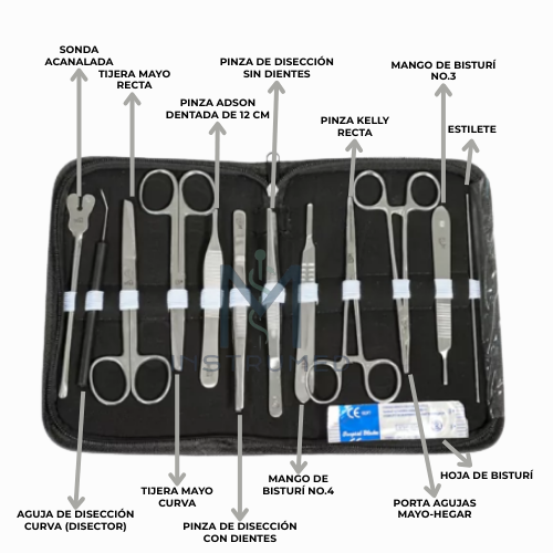 KIT DE DISECCIÓN DE 12 PIEZAS